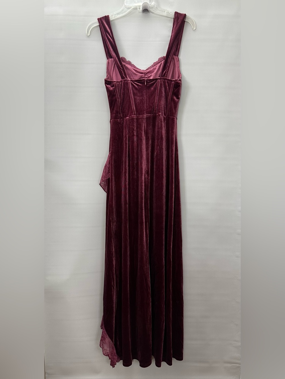 NWT Fashion Nova Velvet Dress Sydney Maxi Mauve Corset Bust Size Small - Picture 4 of 7